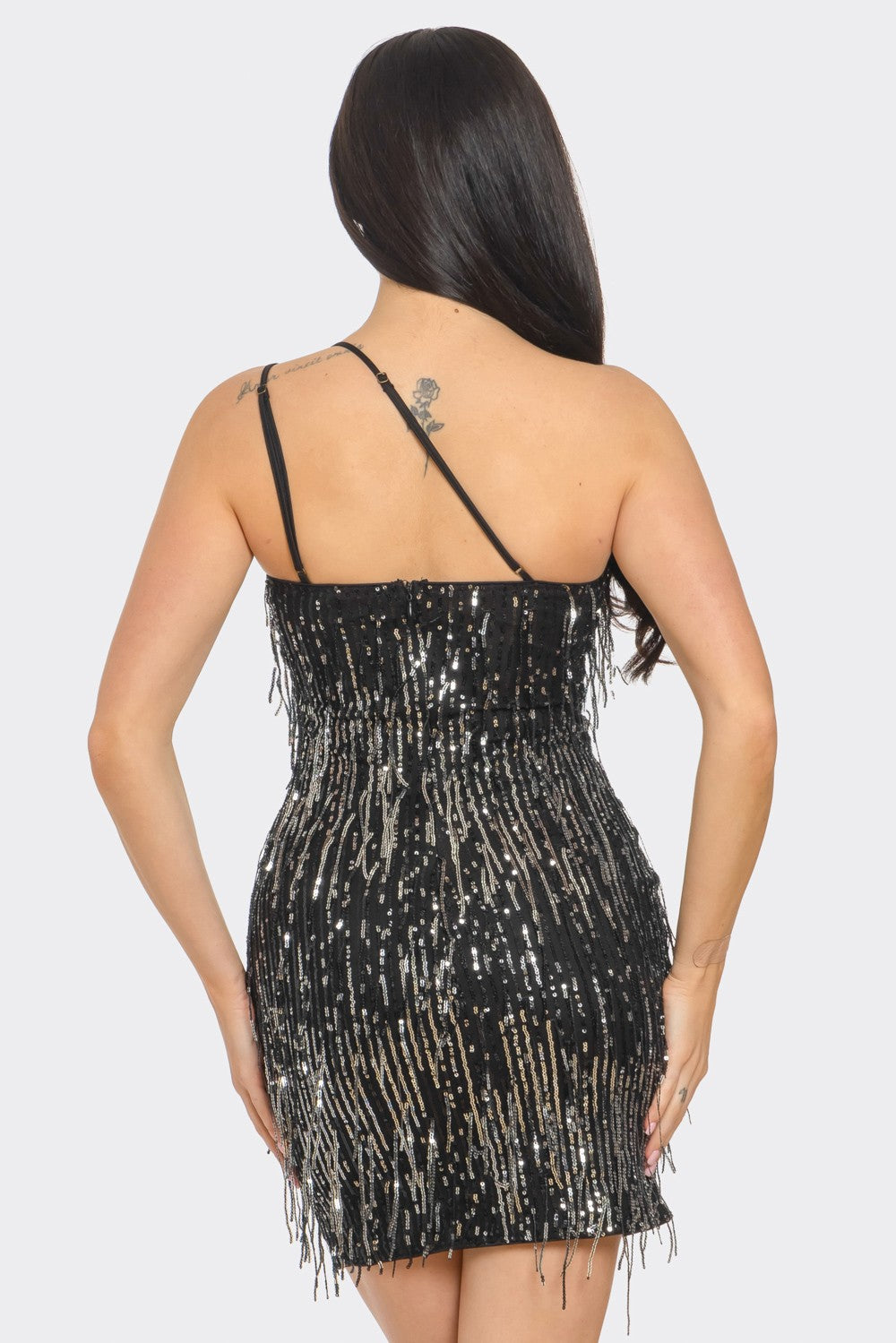 FRINGE SEQUIN MINI DRESS