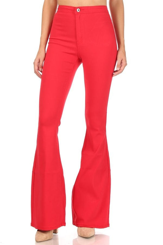 Red Flare Stretchy Pants