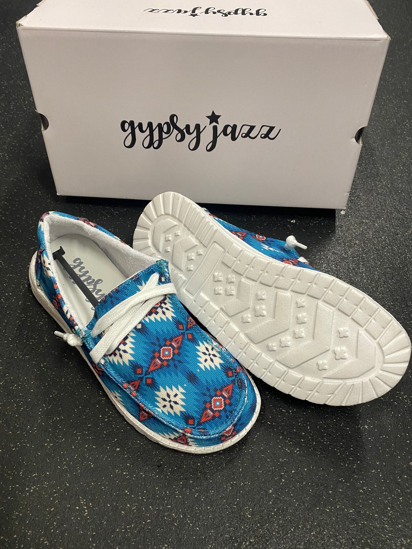 Blue Aztec Casual Shoes