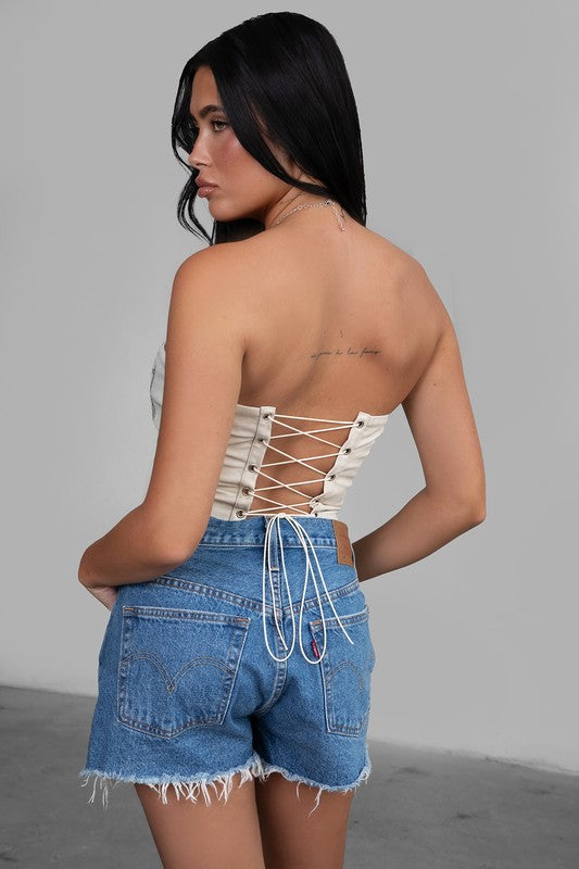 Cream - Western Corset Top