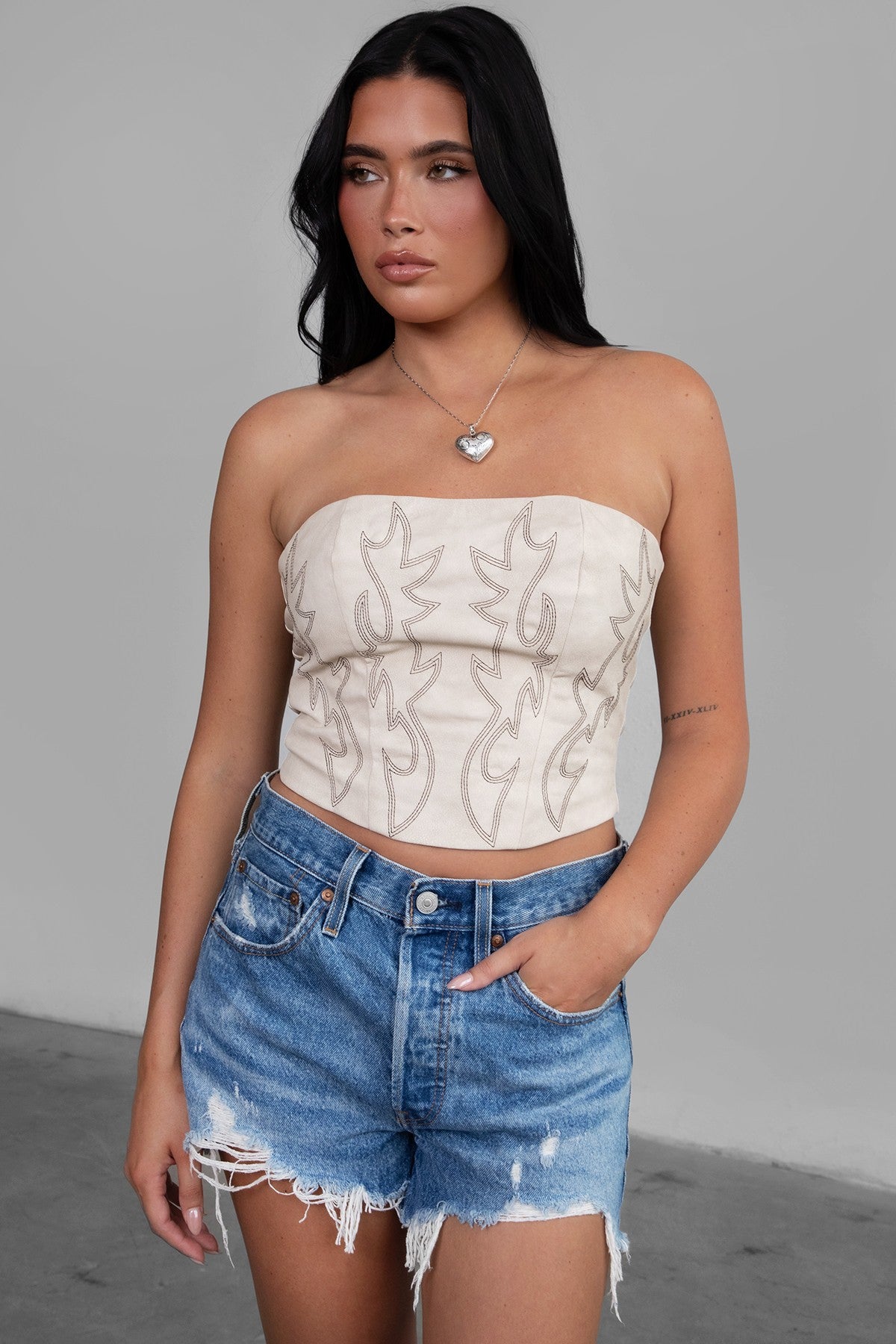 Cream - Western Corset Top