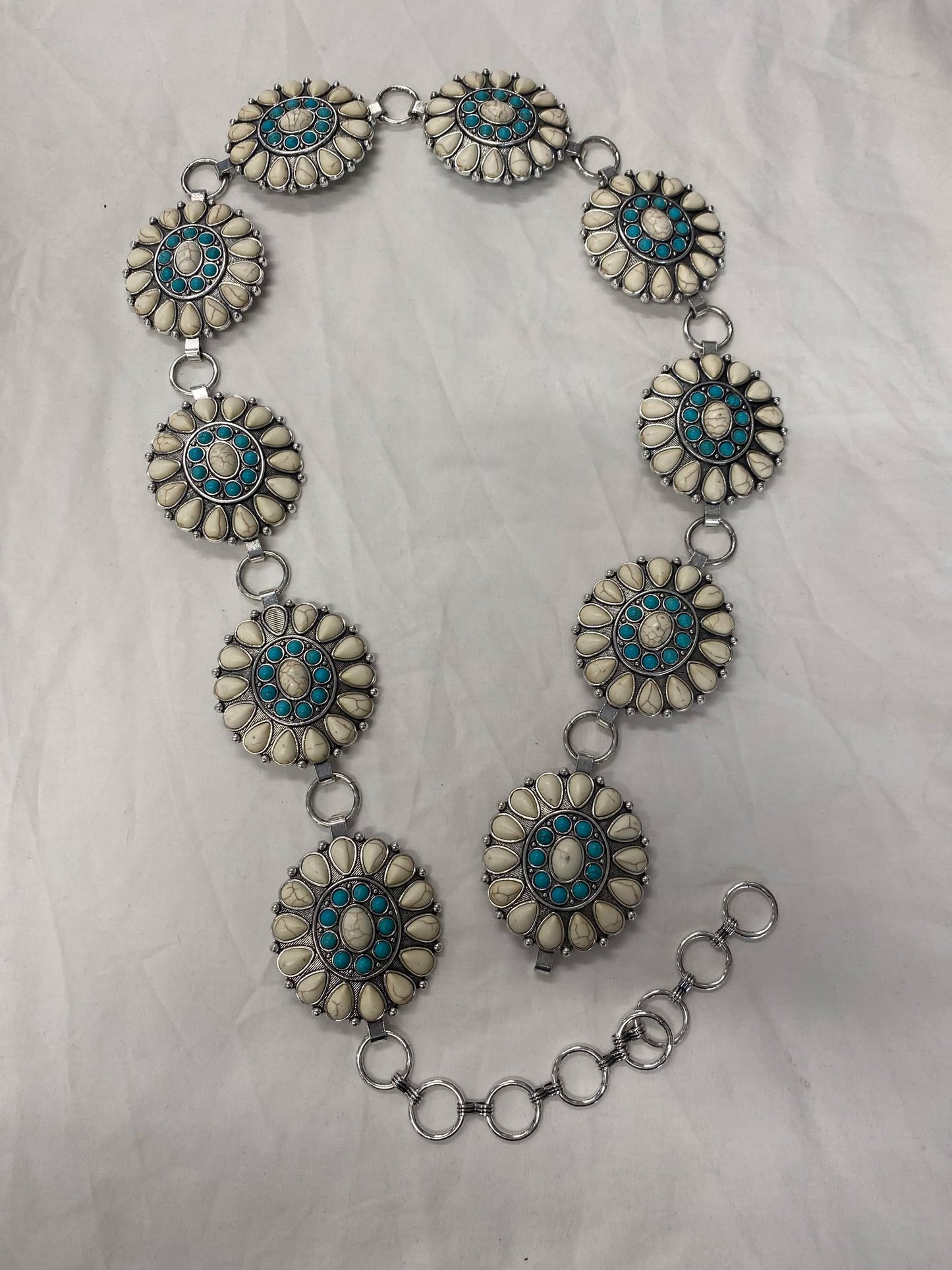 Turquoise/White Concho Belt