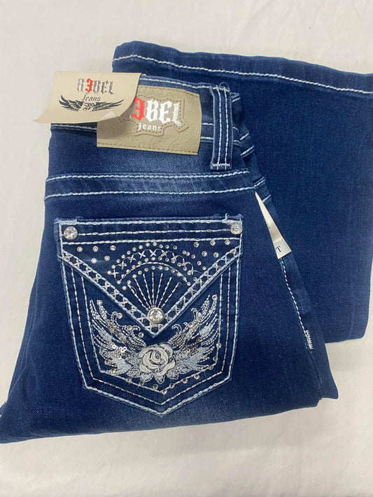 Rebel Dark Blue Boot Cut Jeans