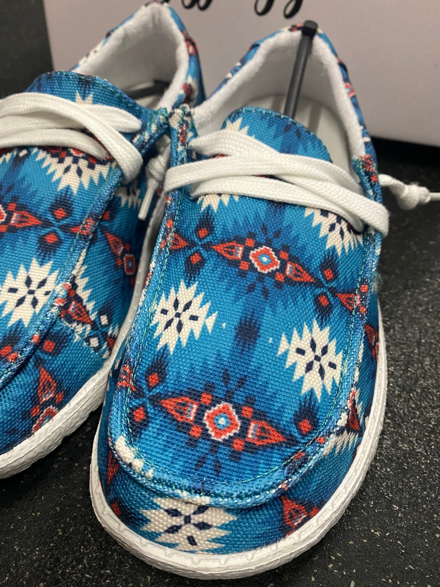 Blue Aztec Casual Shoes