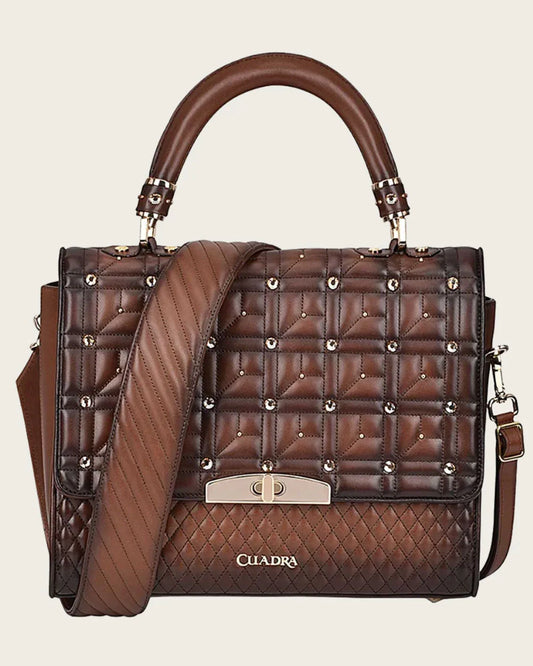 Cuadra Honey brown top handle handbag