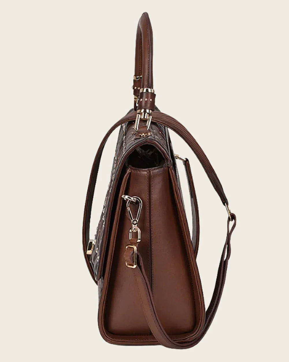 Cuadra Honey brown top handle handbag