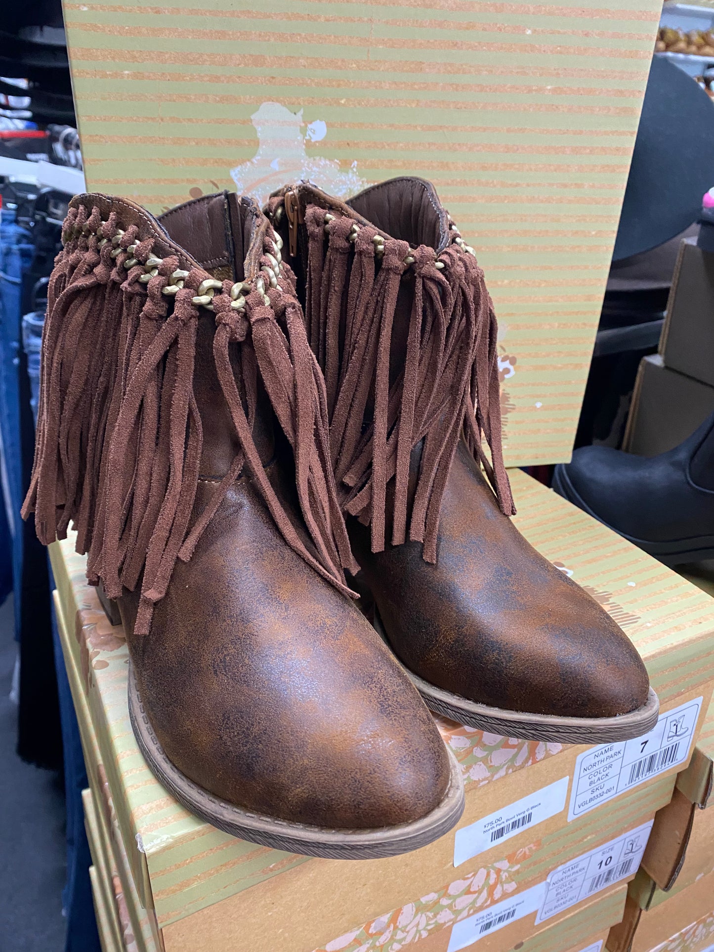 Tan Fringed Women Boot