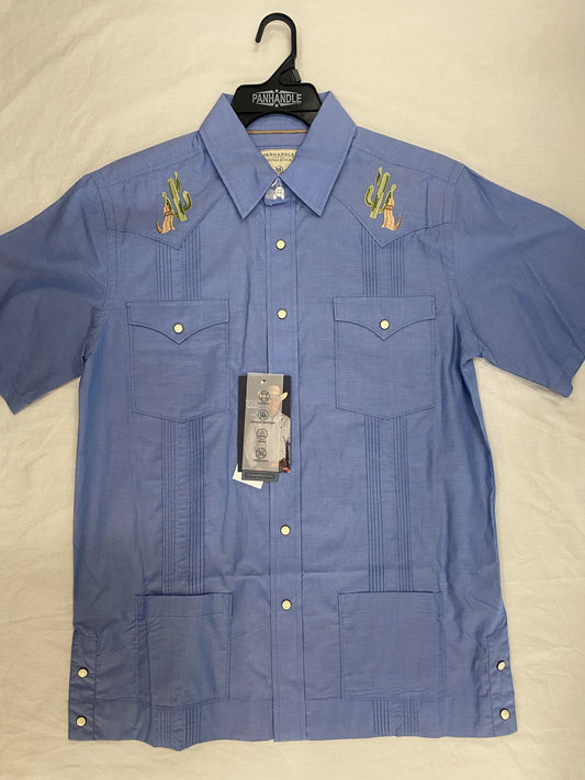 Rock & Roll Blue Guayabera