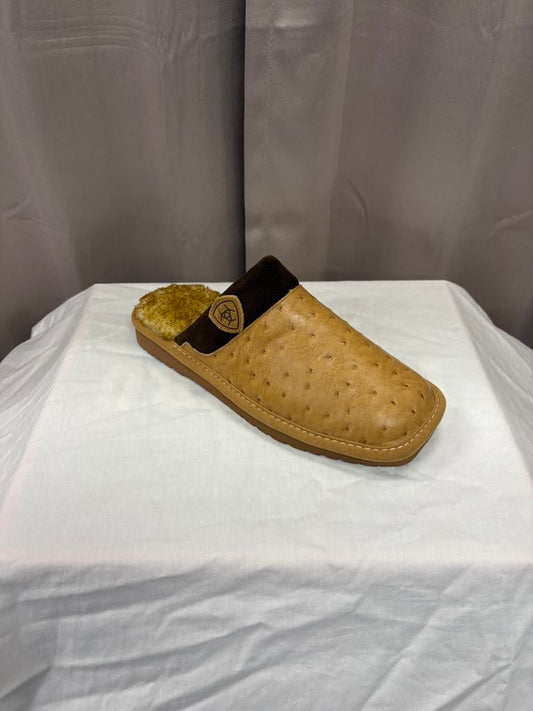 Men Tan Slivermsith Square Toe Exotic