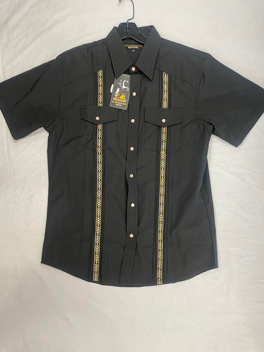 The American West Black/Gold Guayabera